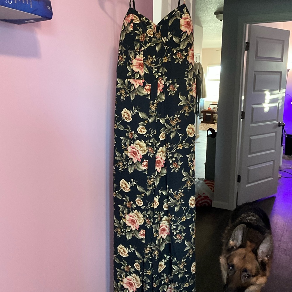 Xhilaration Pink and Orange Spaghetti Strap Jumpsuit - Picture 1 of 3